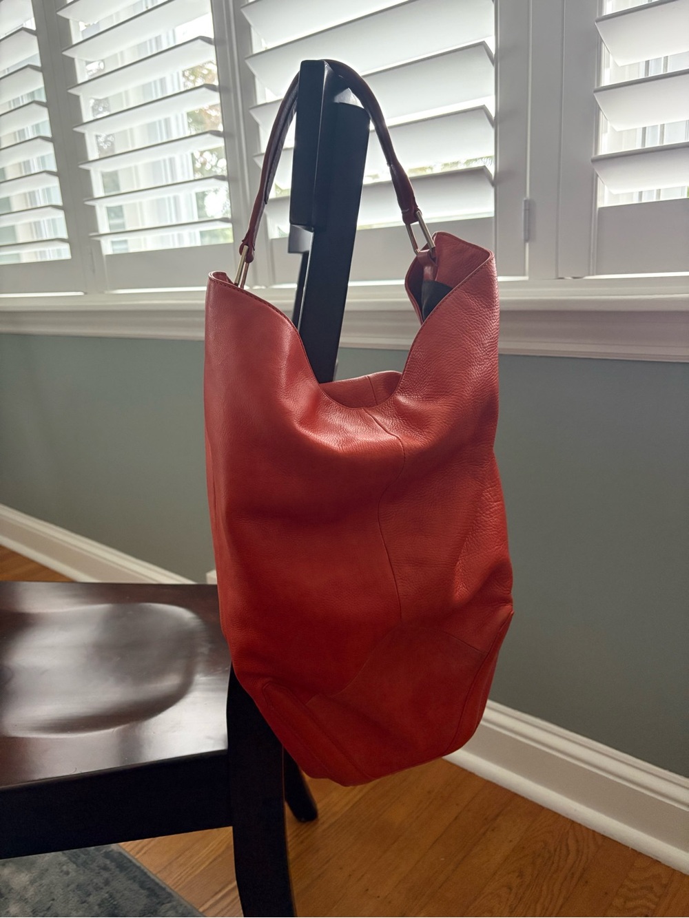 Pour La Victoire Large Hobo Leather Shoulder Bag, Burnt Orange